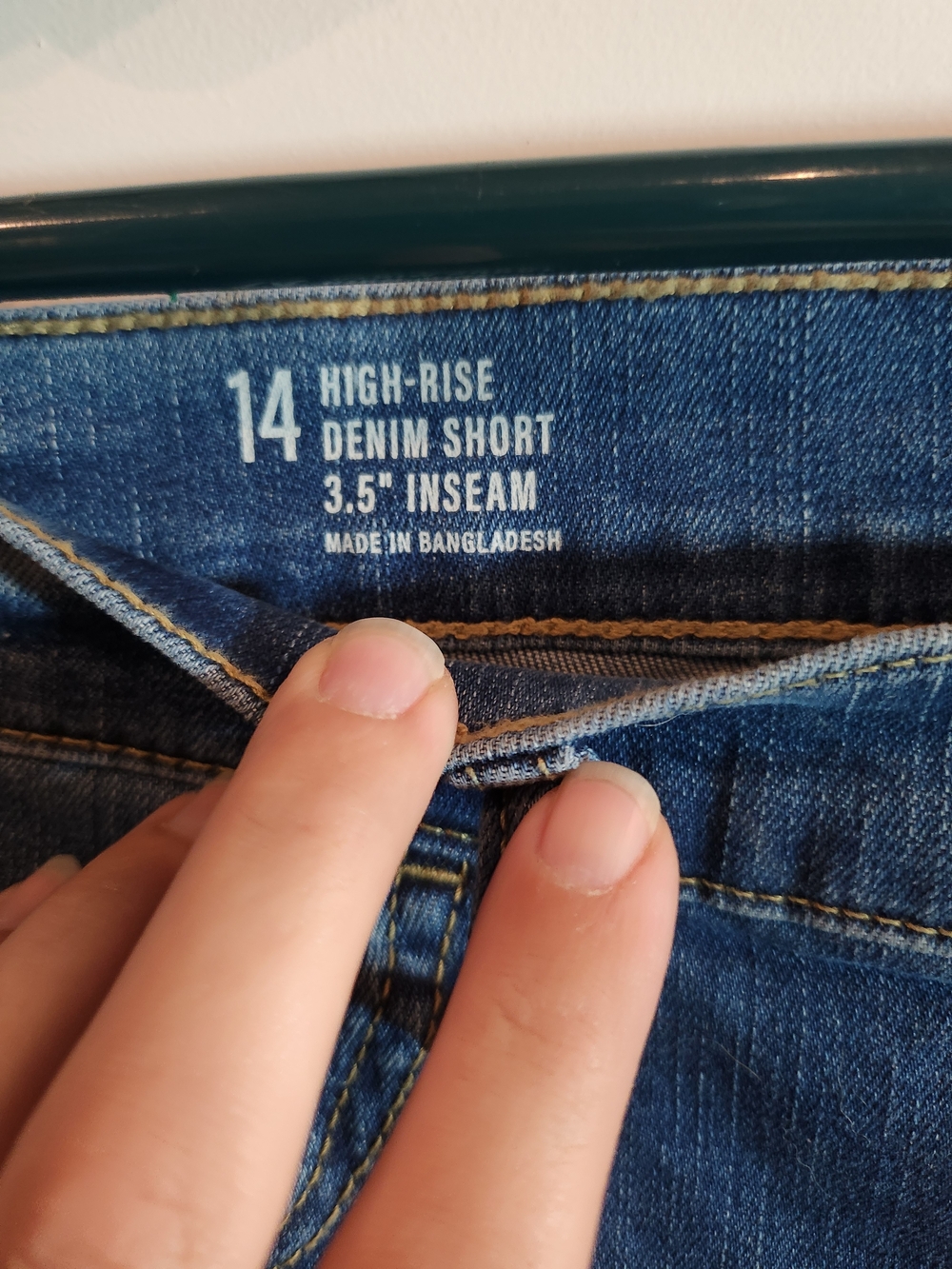 a.n.a Dark Blue High-Rise Button-Front Denim Shorts - Picture 6 of 10